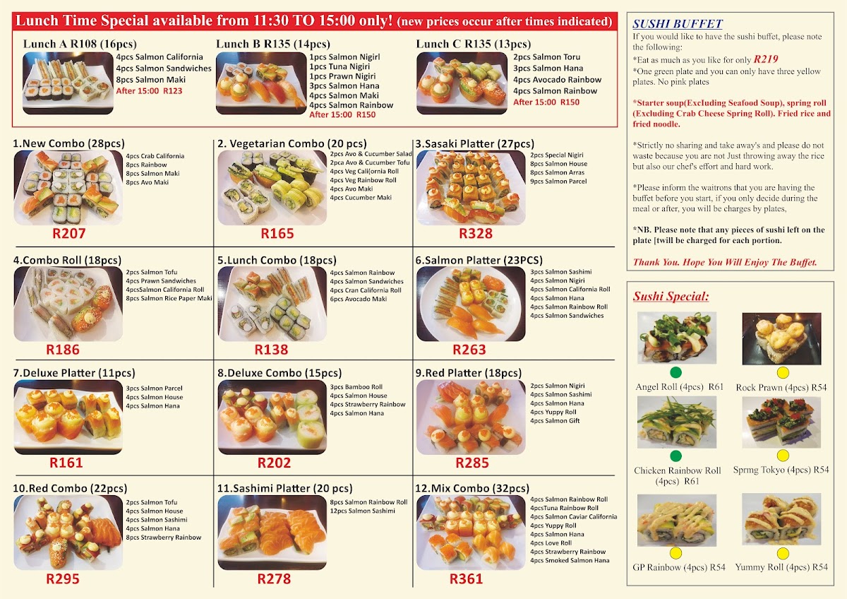 Sasaki Sushi Menu - Image 1